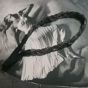 Grey and Silver Braided Headband